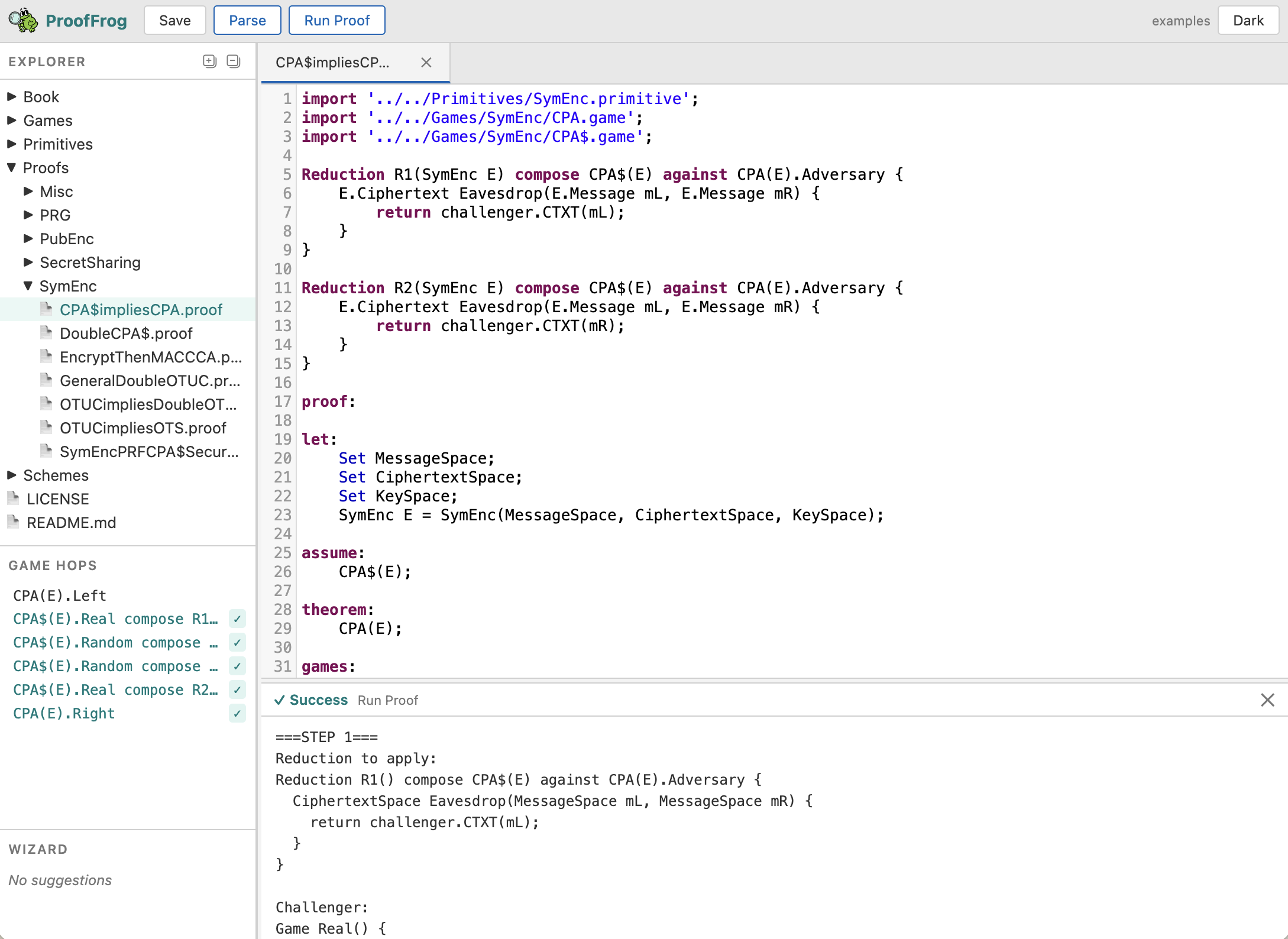 ProofFrog web interface